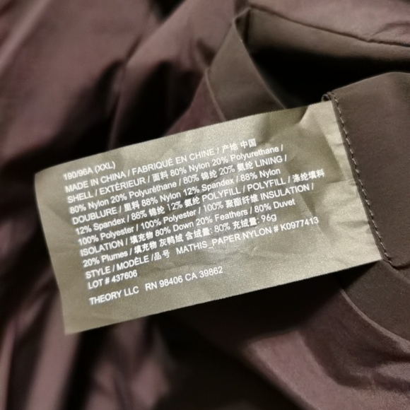 NWT Theory Mathis Down Coat XXL - Picture 8 of 13
